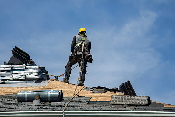 Professional Gutter Installation technician working in East Boston, MA